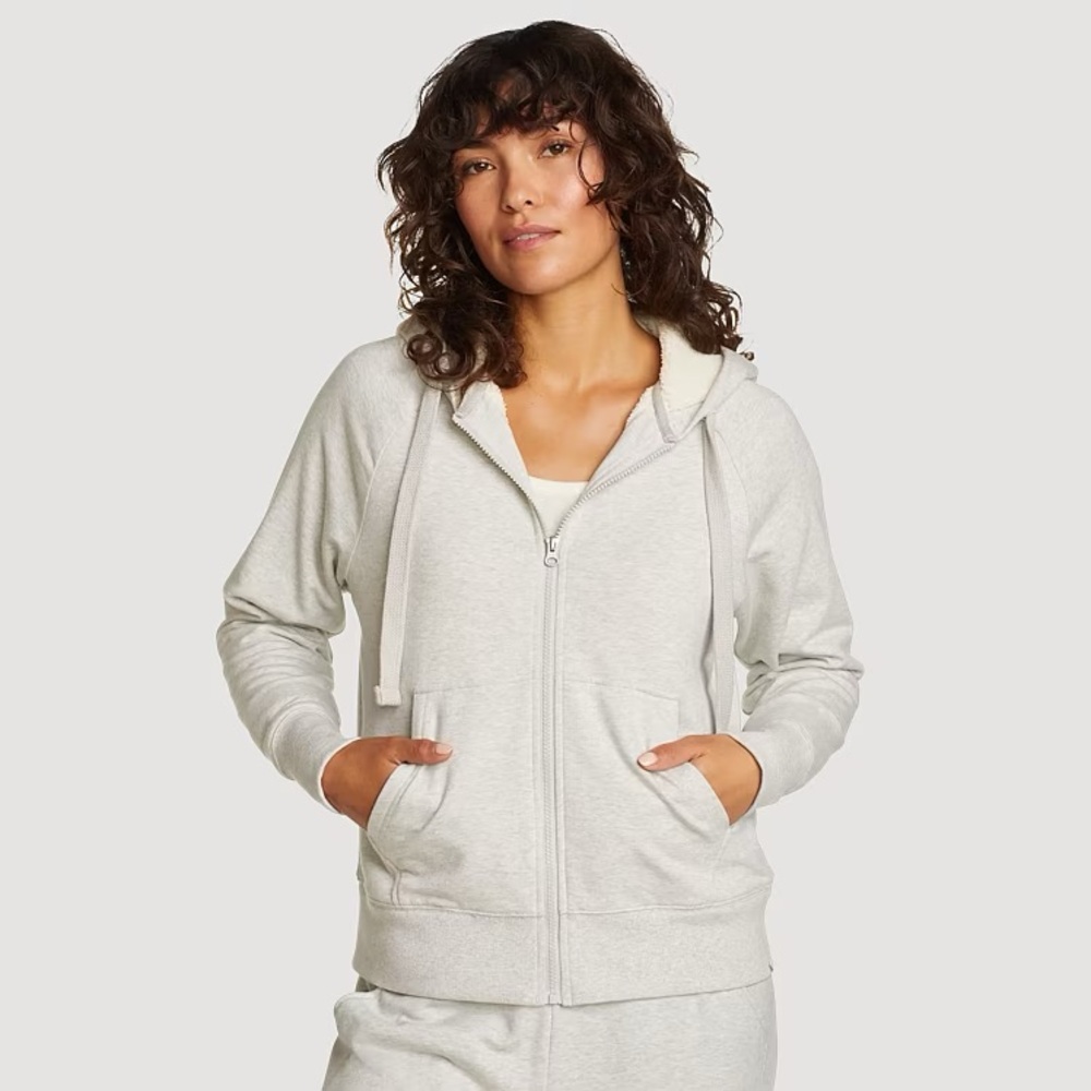 Eddie Bauer Women's Snowlodge Full-Zip Hoodie Heather Gray NWT‎ Size L